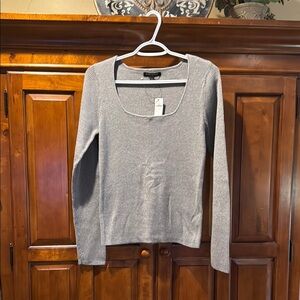 Banana Republic Factory Gray Scoop Neck Sweater